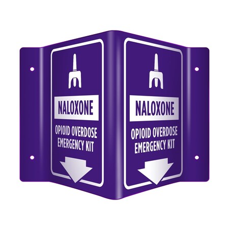Aek Naloxone Opioid Overdose Emergency Kit 3D Sign Purple EN9417